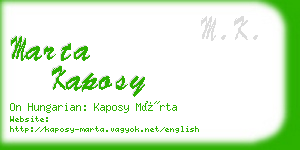 marta kaposy business card